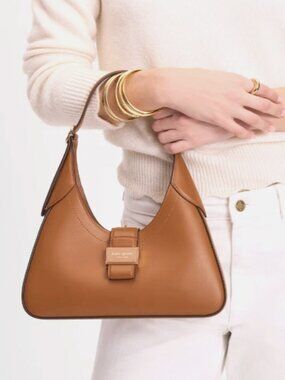 New Kate Spade Nouveau Small Shoulder Bag Smooth Leather Cavern Clay